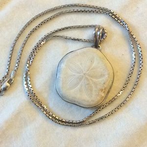 Sand-dollar on Sterling Silver Pendant w/Necklace